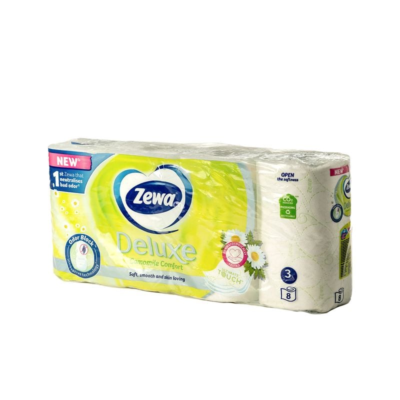 Tualetes papīrs ZEWA DELUX, 8 ruļļi, 3 slāņi