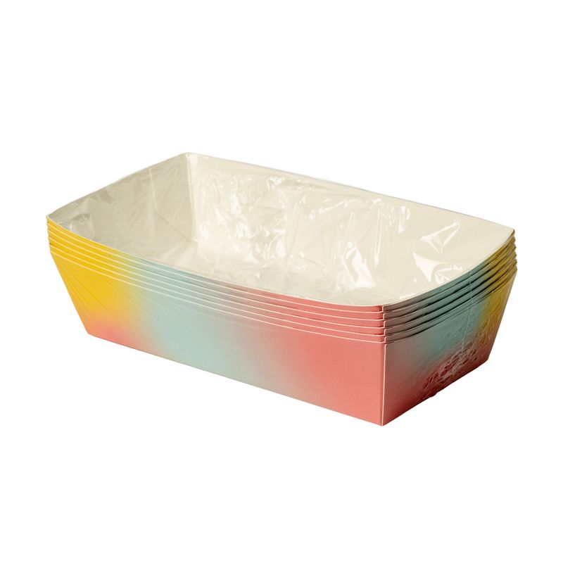 Papīra uzkodu taisnstūra kastes, 6 gab.