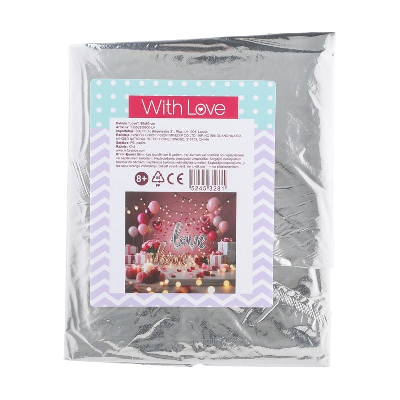 Folija balons Love, 80x60 cm