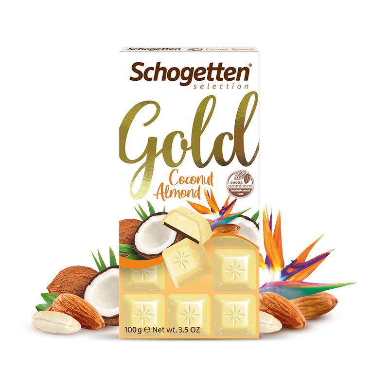 Šokāde SCHOGETTEN GOLD baltā ar pistācijām, 100 g