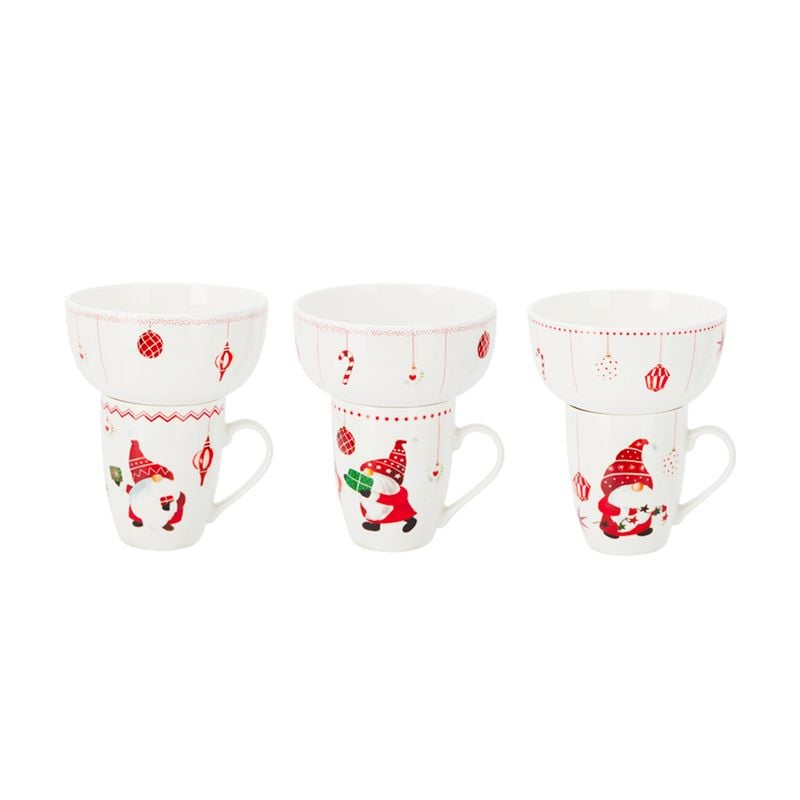 Porcelāna krūzes un bļodas komplekts