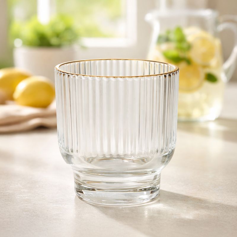 Stikla glāze ar zelta apmali, 370 ml