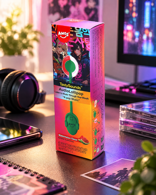 Muzikālā ledene kolas, ķiršu vai arbūza garša AMOS, 12g
