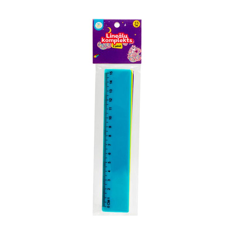 Lineāls 15 cm, 3 gab.