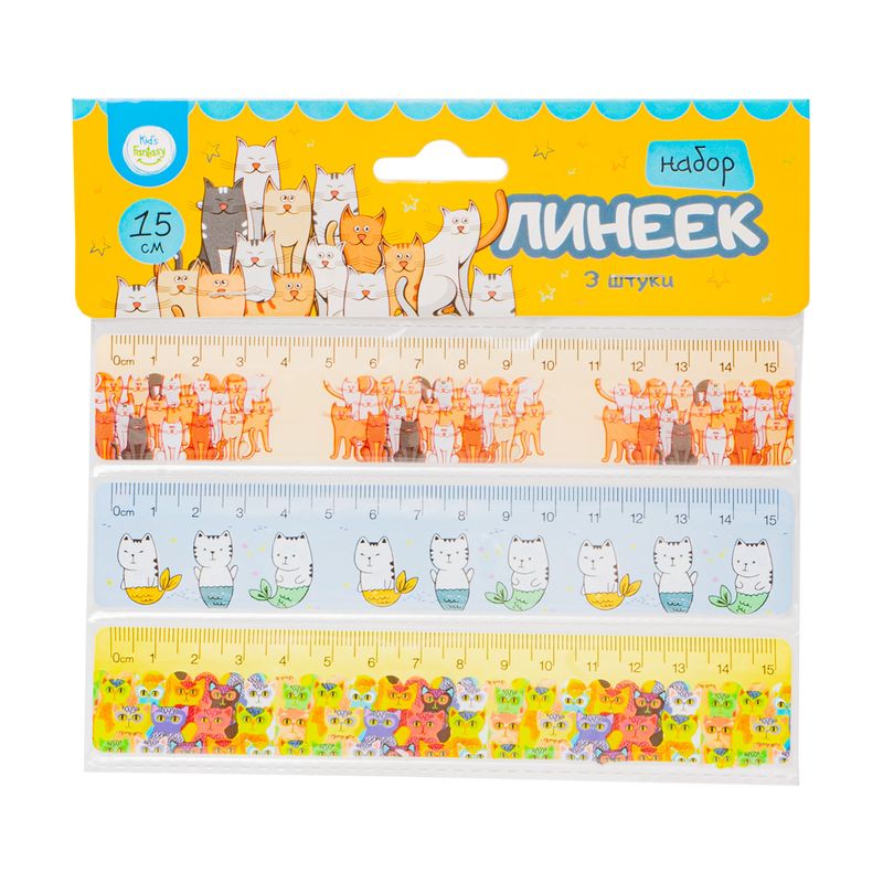 Lineālu komplekts, Kid`s Fantasy, 3 gab., dažādas krāsas