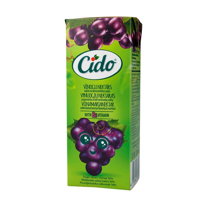 CIDO Vīnogu nektārs, 0,2 l