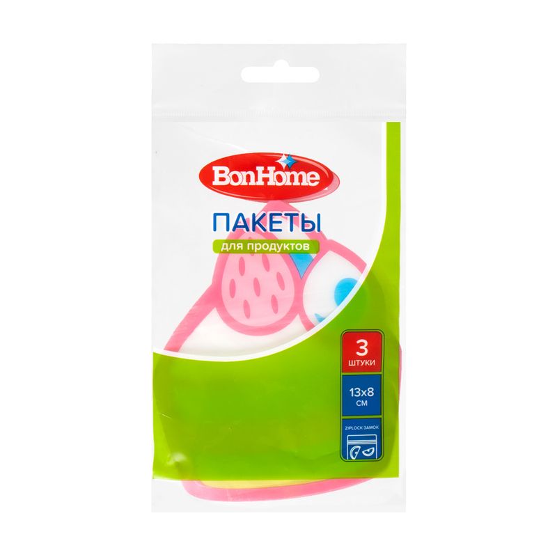 Pārtikas maisiņi, 13х8 сm, 3 gab., dažādi veidi