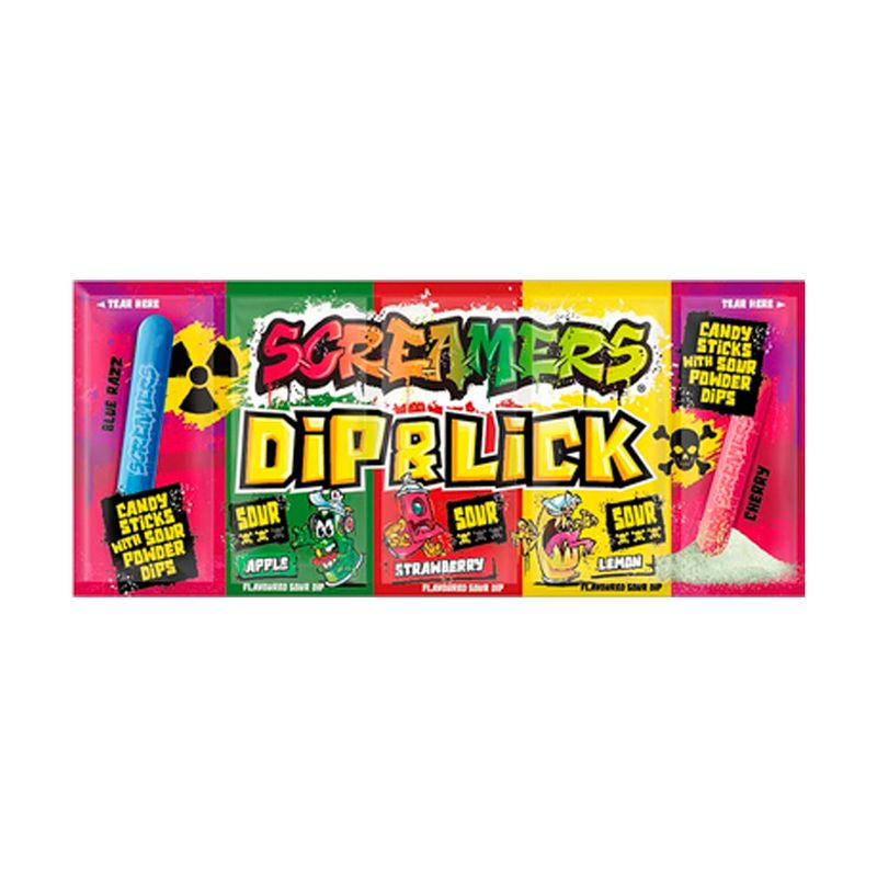 Konfektes ar skābu pulveri Screamers Dip&Lick, 40 g
