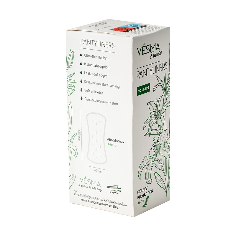 Ikdienas ieliktnīši Vesma Essential, 20 gab.