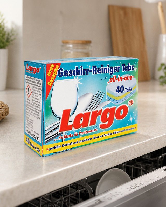 Tabletes trauku mazgājamai mašīnai Largo, 40x20 g