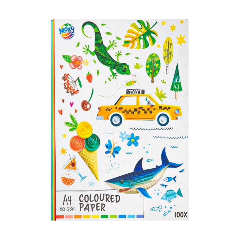 Krāsains papīrs, A4, 100 lapas