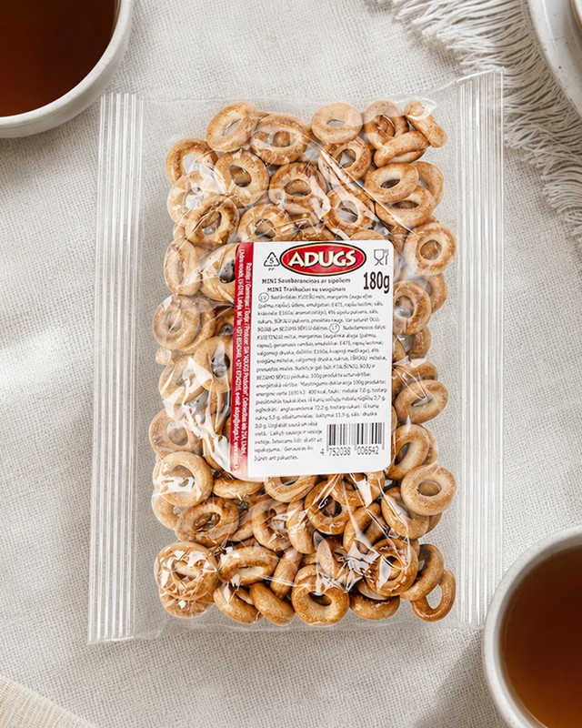 Mini Sausbaranciņas ar garšu Adugs, 180 g, dažādas garšas