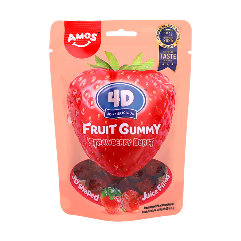 Želejas konfektes Amos 4D, dažādas garšas, 65 g