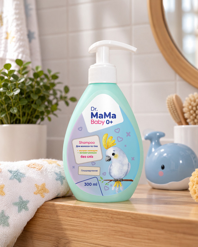 Bērnu šampūns-dušas želeja Dr. MaMa, 300 ml
