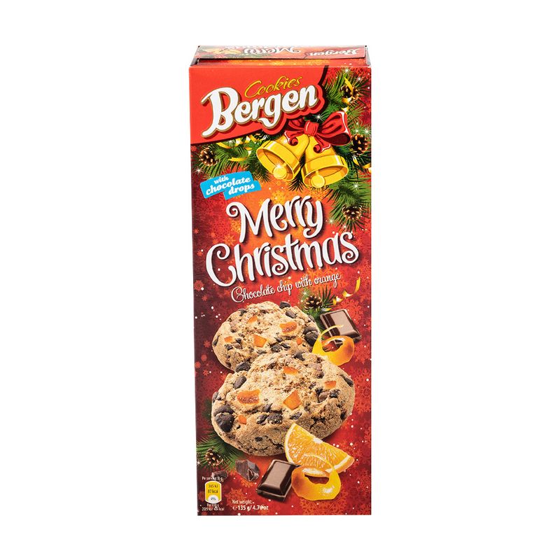 Cepumi ar šokolādes gabaliņiem un apelsīnu Merry Christmas, 135 g