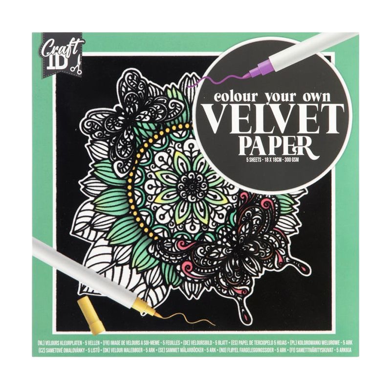 Krāsojamās samta bildītes,18x18cm, 5 lapas