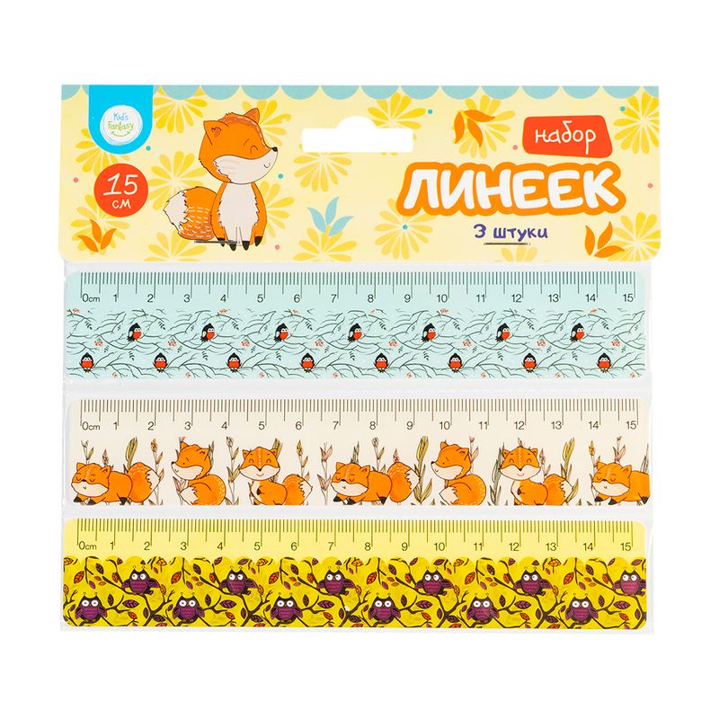 Lineālu komplekts, Kid`s Fantasy, 3 gab., dažādas krāsas