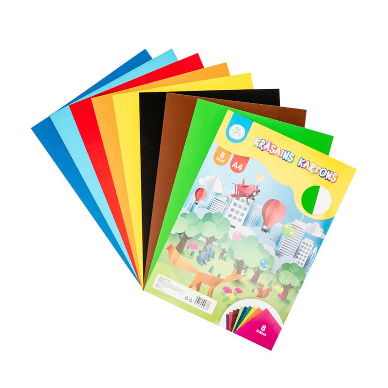 Krāsains kartons, 8 lapas
