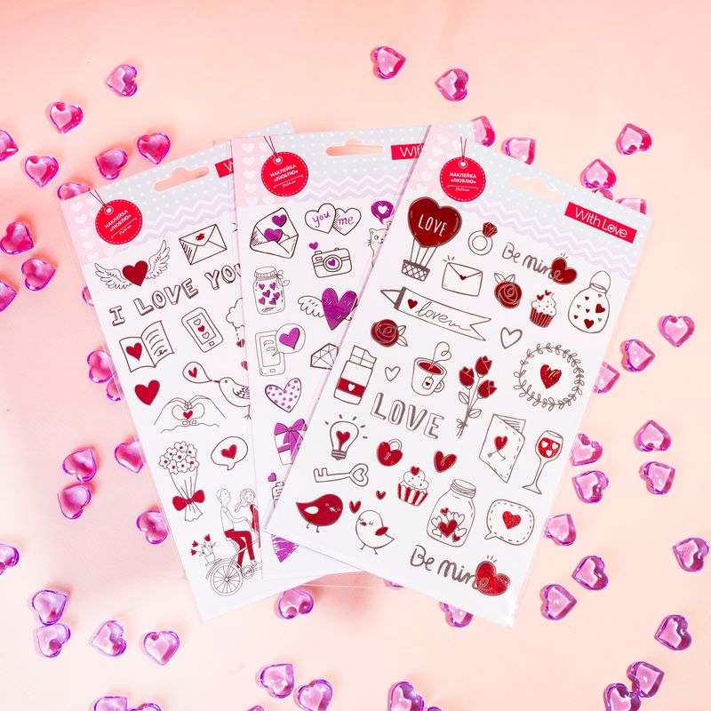 Uzlīmju komplekts Mīlu, dažādi veidi