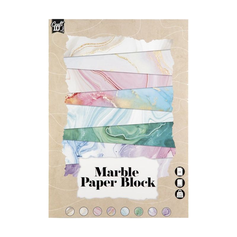 Krāsainais papīrs marmora, 16 lpp.