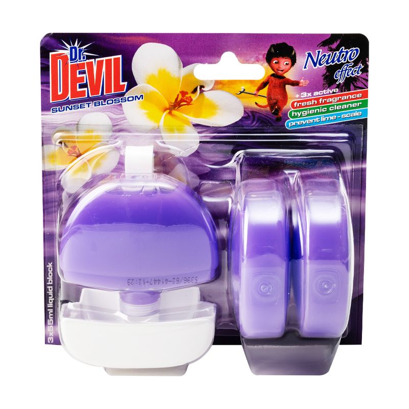 Tualetes bloks Dr. Devil, Lemon fresh, 3x55 ml