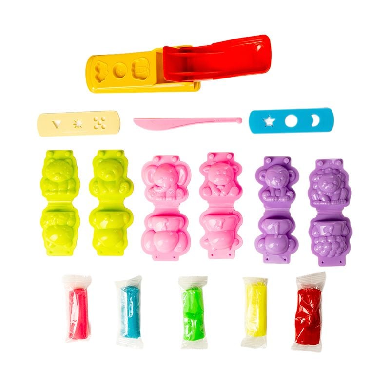 Plastilīna komplekts ar formiņām, 5 krāsas