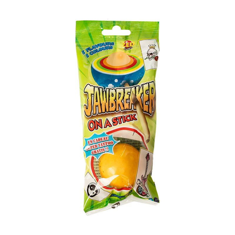 Saldskābā konfekte Jawbreaker uz kociņa, 60 g, dažādi veidi