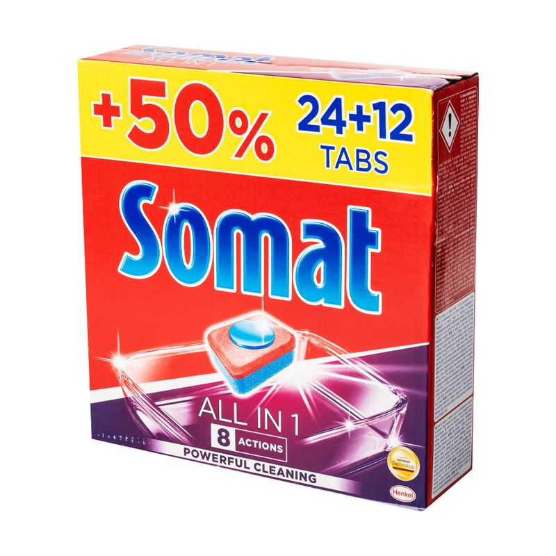 Trauku mazgājamās mašīnas tabletes Somat, All in one, 36 gab.